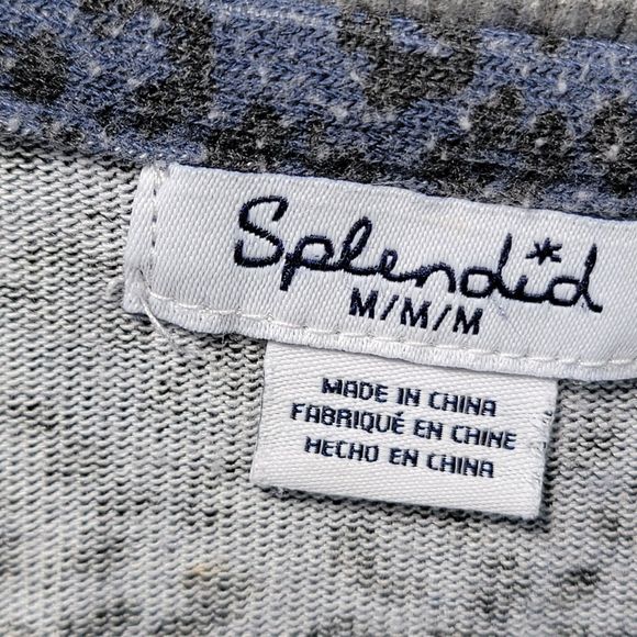 2 Piece Splendid Blue Gray Leopard Long Sleeve Pajama Set Super Comfy M - Picture 3 of 12